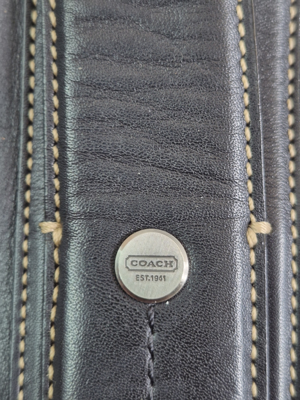 Coach Black Leather Duffel Bag - Men's Travel Weekender - Picture 11 of 12